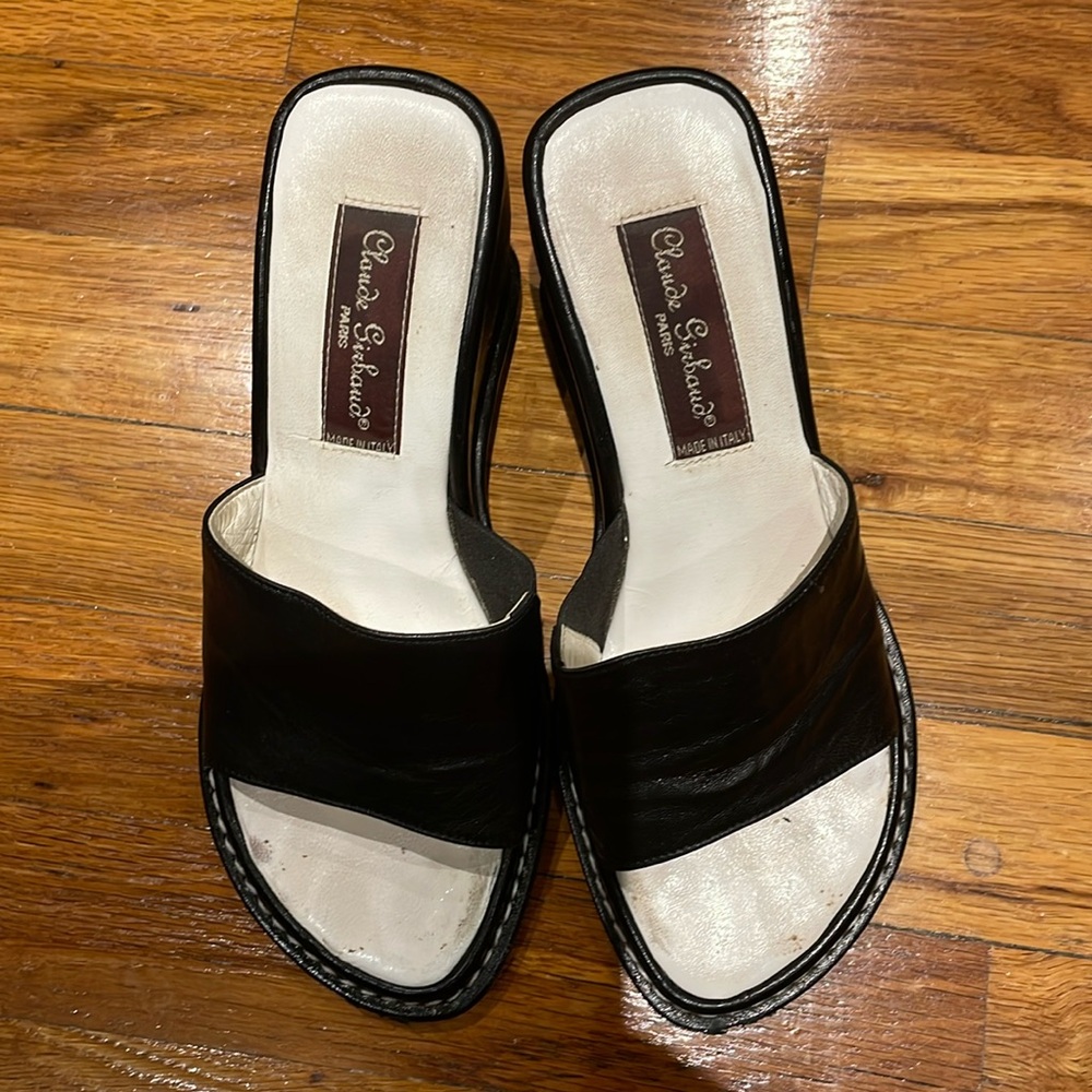 Women flip flop shoes not new black size 7